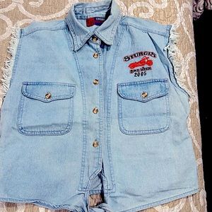 Sturgis bike week 2005 Jean looking shirt cut off sleeves